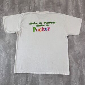 Vintage Dekuyper Sour Apple Pucker T-Shirt Mens XL White Schnapps USA